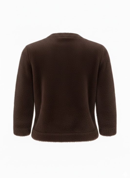 ז’קט פרווה חום כהה לנשים